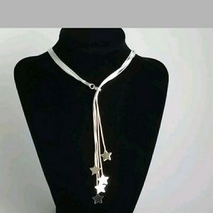 925 SS Lariat 5 Star Drop 19" Necklace